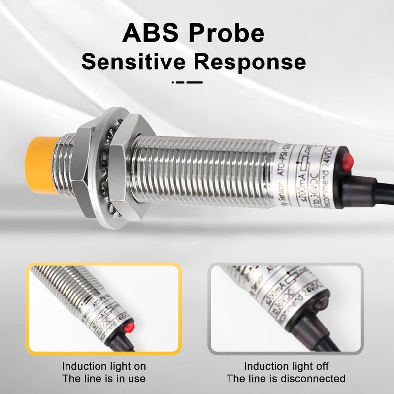 A-TO 2Pcs M12 Proximity Switch NPN NO Inductive Proximity Sensor Approach Sensor,lj12a3-4-z/bx,for 3D Printer Probe Bed Leveling,Replace Small Switches and Limit Switches - Image 3